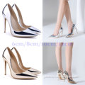High quality Latest design Female matallic patent gold silver Ultra stilettos heels women 2017 shoes